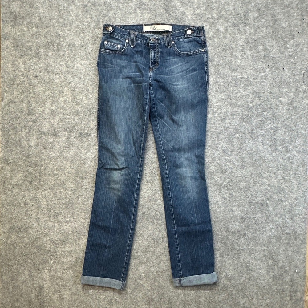 Blumarine Jeans Women Size 10 Blue Rhinestone Back Pocket Italy Y2K‎